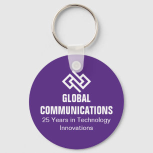 Custom Purple Business Cyber Security Technology Keychain