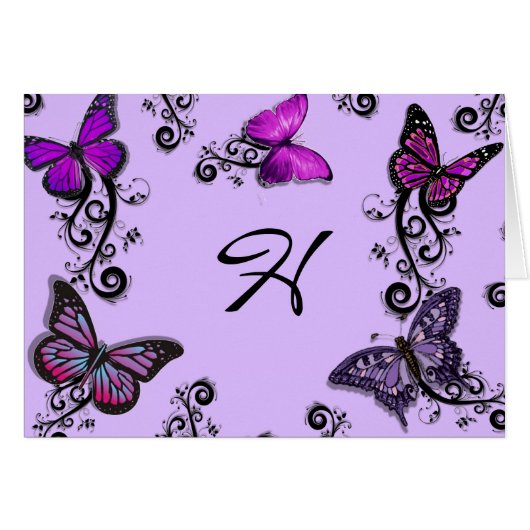 Custom Purple Butterflies Cards (Front Horizontal)