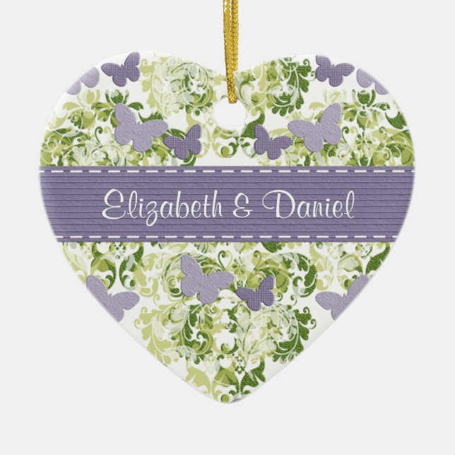 Custom Purple Butterfly Ornament Wedding Favors (Front)