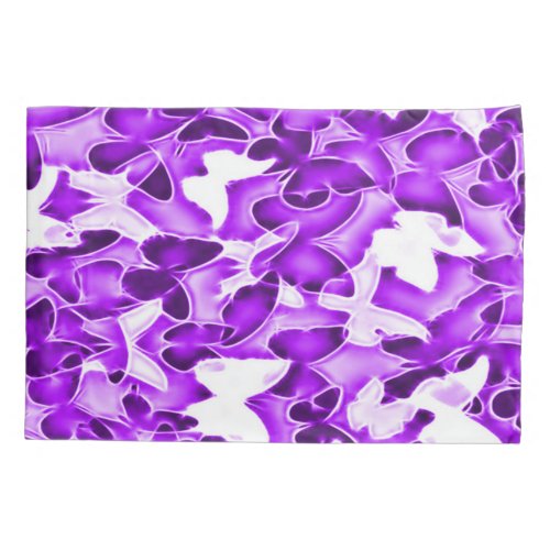 Custom Purple Butterfly Sparkles Camouflage Pillowcase
