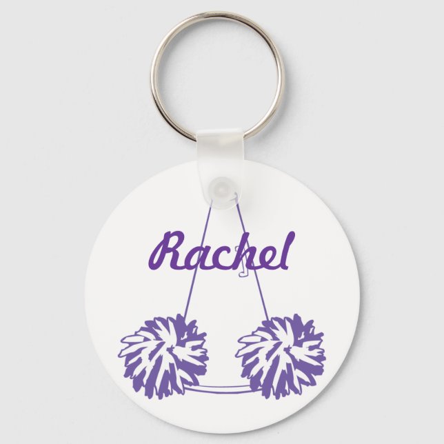 Custom Purple Cheerleading Key Chain (Front)