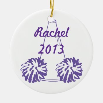 Custom Purple Cheerleading Ornament by RelevantTees at Zazzle