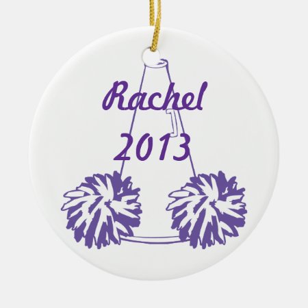 Custom Purple Cheerleading Ornament