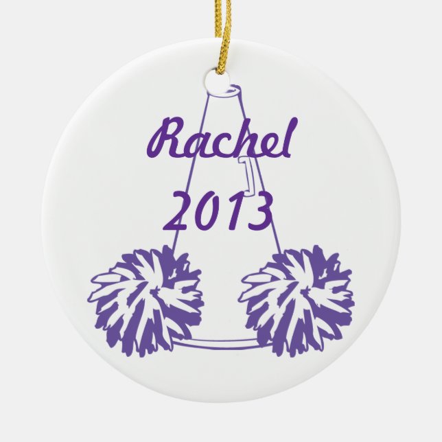 Custom Purple Cheerleading Ornament (Front)