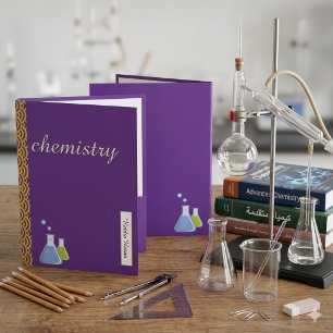 Custom Purple Chemistry Binder Personalized School Pocket Folder