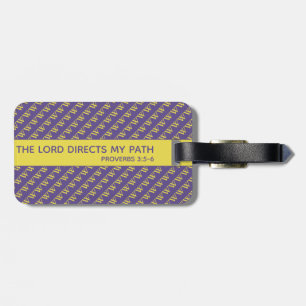Custom Purple Christian Monogram Luggage Tag
