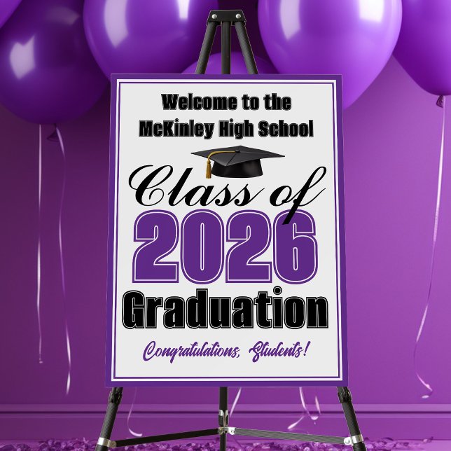 Custom Purple Class of 2026 Graduation Welcome Foam Board (Creator Uploaded)