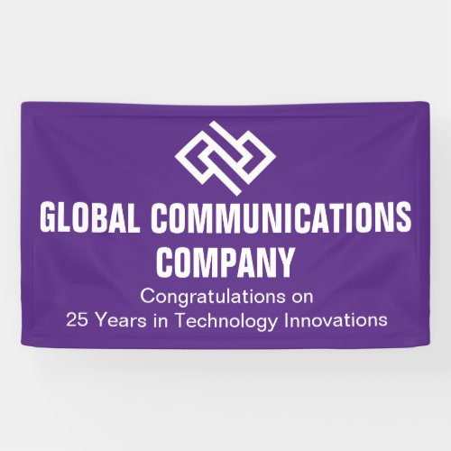 Custom Purple Company Anniversary Party Business Banner