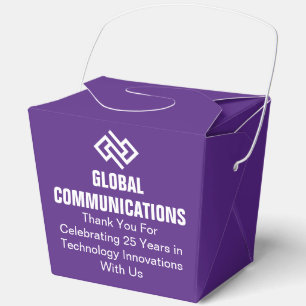 Custom Purple Company Anniversary Party Fortune Favor Boxes