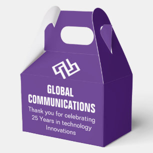 Custom Purple Computer Business Anniversary Party Favor Boxes