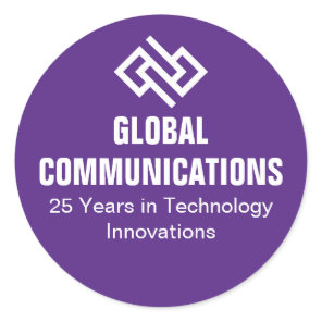 Custom Purple Computer Business Marketing Classic Round Sticker