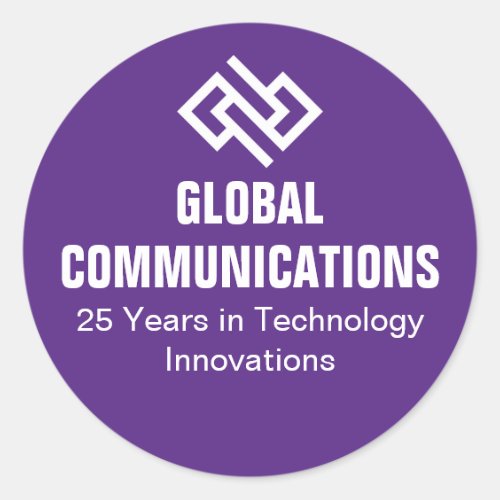 Custom Purple Computer Business Marketing Classic Round Sticker