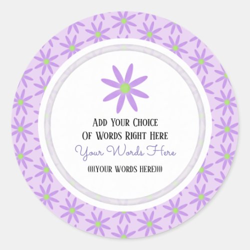 Custom Purple Daisy Stickers