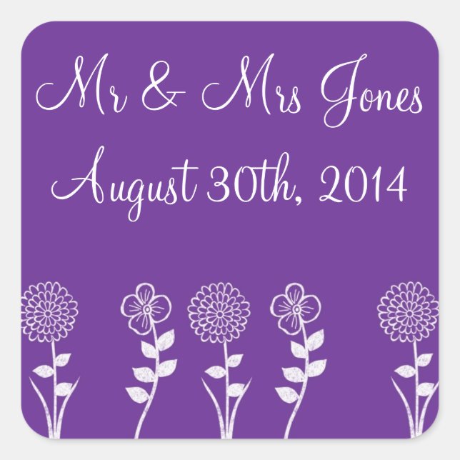 Custom Purple Envelope Seals & Stickers (Front)