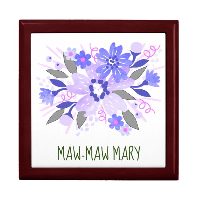 Custom Purple Floral Gift Box (Front)