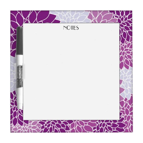 Custom Purple Floral Vintage Pattern Chic Message  Dry Erase Board