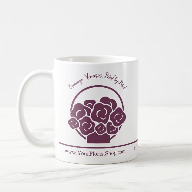 💐Custom Purple Florist Promotional Coffee Mug (Left)