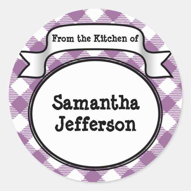 Custom Purple -From the Kitchen Of- Jar or Label (Front)