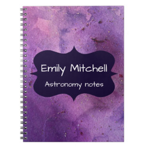Custom Purple Galaxy School Notebook