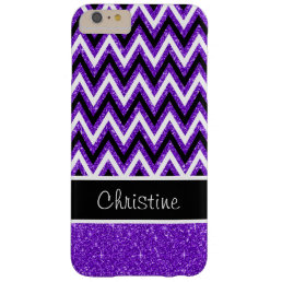 Custom Purple Glitter Chevron iPhone 6 Plus Case
