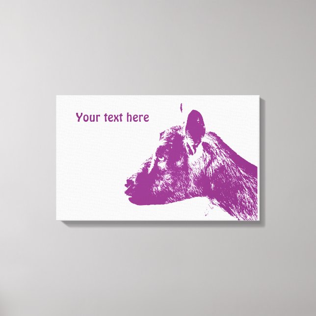 Custom Purple Goat Lover Pop Art Design Canvas Print (Front)