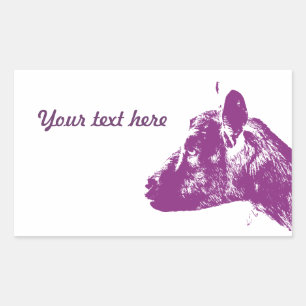 Custom Purple Goat Lover Pop Art Design Rectangular Sticker