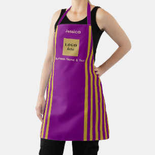 Custom Purple & Gold Stripe  Apron