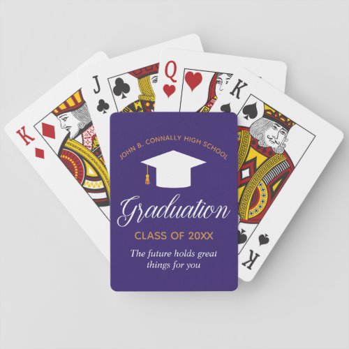 Custom Purple Graduation 2024 Graduate Gift Poker Cards