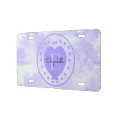 Custom Purple Heart Initial Letter Monogram License Plate | Zazzle