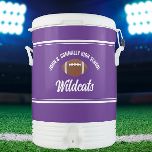 Custom Purple High School Football Team Beverage Cooler