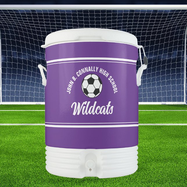 Custom Purple High School Soccer Team Beverage Cooler (Creator Uploaded)