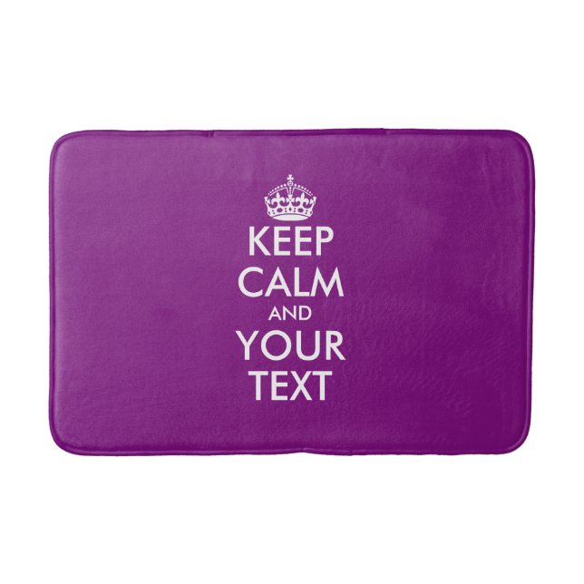 Custom purple keep calm bathroom rug bath mat (Front)