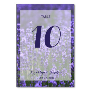 Custom Purple Lavender Wedding Table Numbers