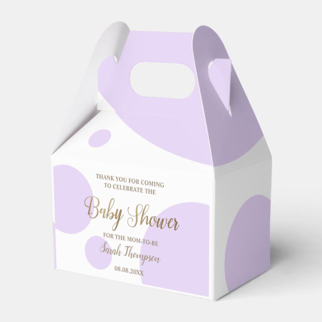 Custom Purple lavender white baby girl shower  Favor Boxes (Front Side)