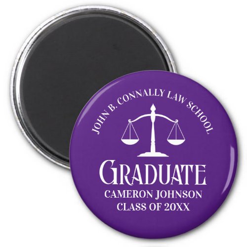Custom Purple Law School Graduation Keepsake Magnet