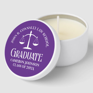 Custom Purple Law School Graduation Party Mini Candle Favors