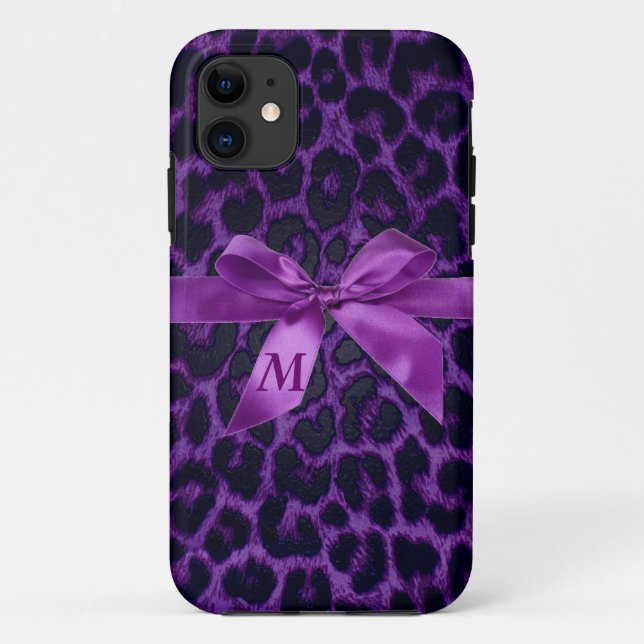 Custom Purple Leopard Print iPhone 5 Case (Back)