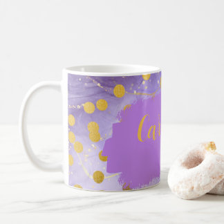 Custom Purple Marbled Floral Coffee Mug