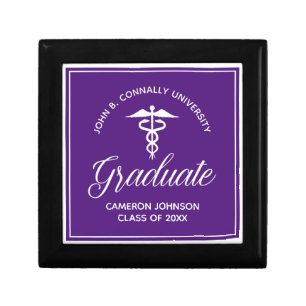 Custom Purple Medical School Graduation Gift Box