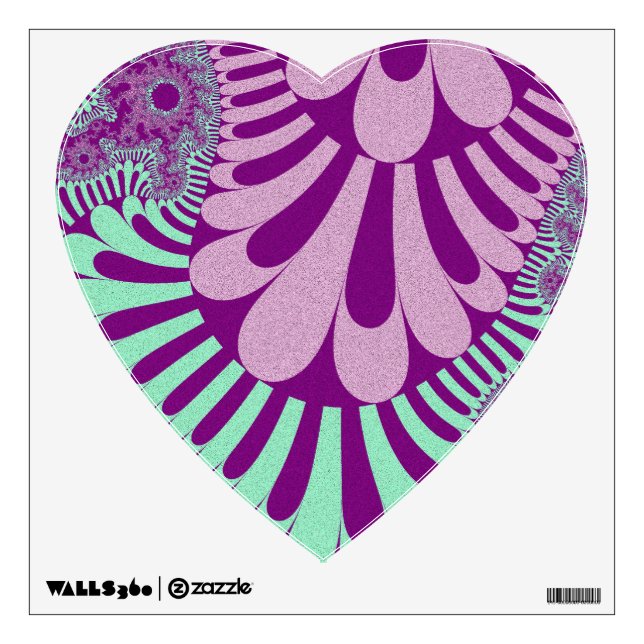 Custom Purple Mint Loop Heart Decal (Front)