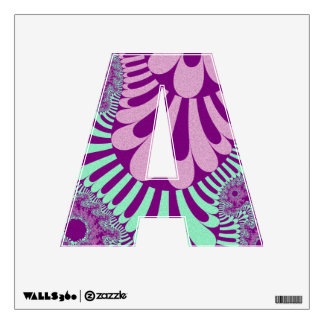 Custom Purple Mint Loop Letter A Decal