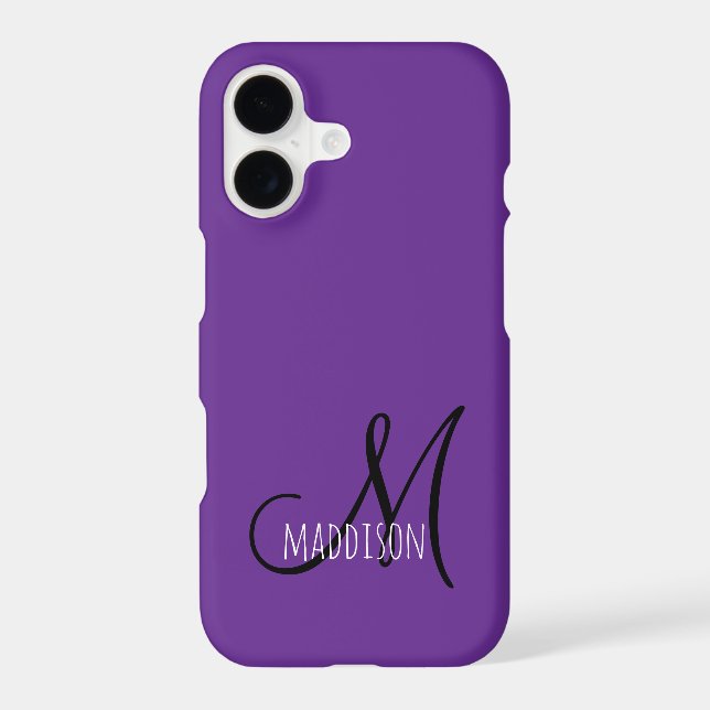 Custom Purple Monogram Case-Mate iPhone Case (Back)