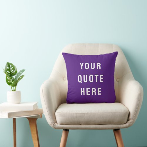 Custom Purple Nursery Personalized Your Quote Throw Pillow