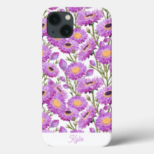 Custom Purple Paper Daisies Floral Blooms iPhone 13 Case