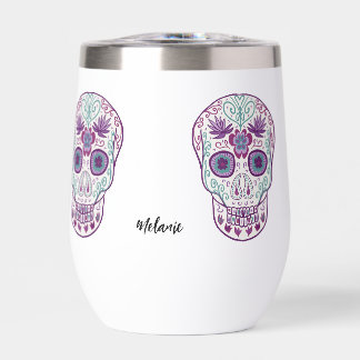 Custom Purple pastel goth Sugar Skull Water Bottle