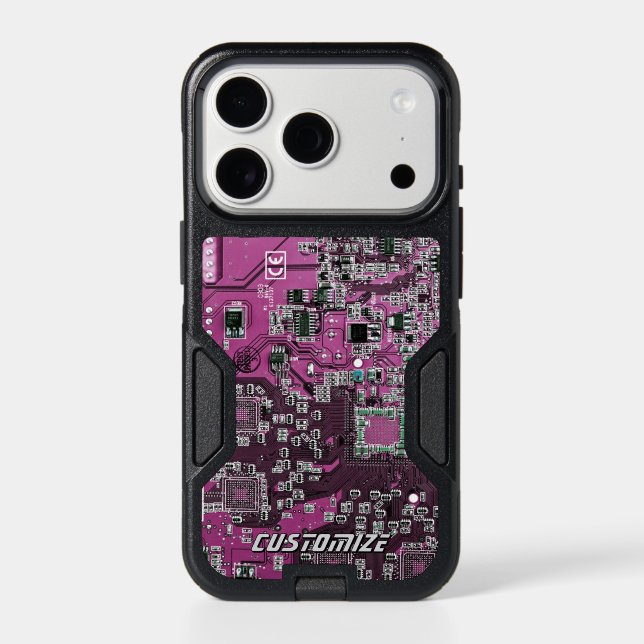 Custom Purple PCB Circuit Board for IT Pros 2 Otterbox iPhone Case (Back)