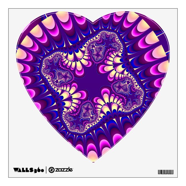 Custom Purple Pink Flower Heart Decal (Front)