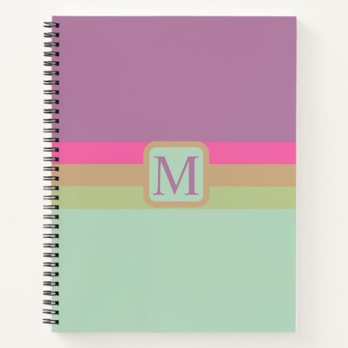 Custom Purple Pink Green Blue Color Block Notebook