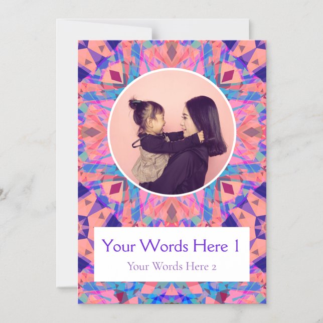 Custom Purple Pink Star Birthday Gift Photo Magnet (Front)