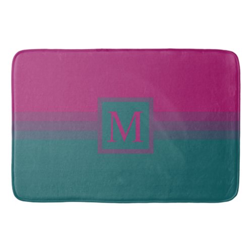 Custom Purple Pink Teal Green Color Block Bath Mat